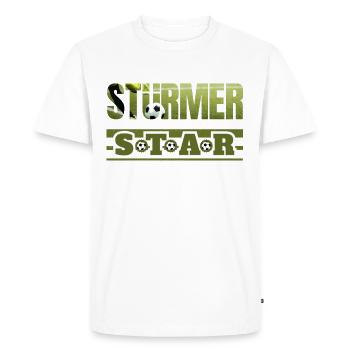 Striker Star Soccer Attacker Cadeau de football - T-shirt Premium bio Homme - blanc - Devant - Nico (187cm)