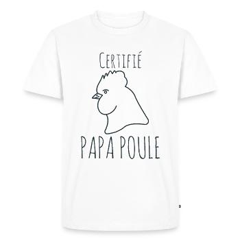 Certifié papa poule 2 - T-shirt Premium bio Homme - blanc - Devant - Nico (187cm)