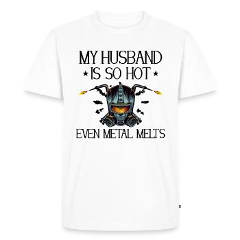 Welder Wife Funny Funny Welding Girlfriend Gift - Men's Premium Organic T-Shirt - white - Front - Nico (187cm)