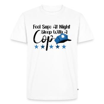 Bureau de police des policiers - T-shirt Premium bio Homme - blanc - Devant - Nico (187cm)