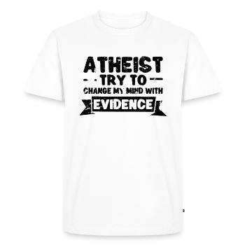Atheist Atheism Anti-religion Securalism God - Men's Premium Organic T-Shirt - white - Front - Nico (187cm)