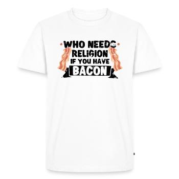 Athée Athéisme Anti-religion Securalisme Dieu - T-shirt Premium bio Homme - blanc - Devant - Nico (187cm)