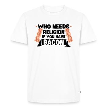 Athée Athéisme Anti-religion Sécurité Dieu - T-shirt Premium bio Homme - blanc - Devant - Nico (187cm)