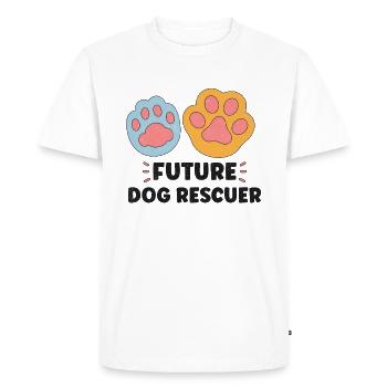 SAUVETAGE DE CHIEN DROITS DES ANIMAUX SAUVETAGE ADOPTION DE CHIENS DE SAUVETAGE - T-shirt Premium bio Homme - blanc - Devant - Nico (187cm)