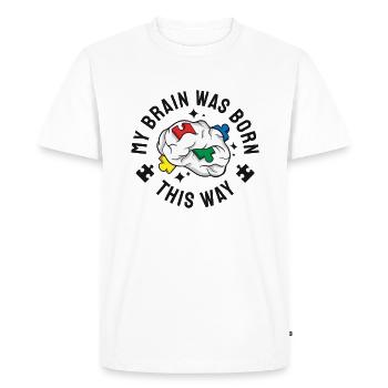 Sensibilisation à l’autisme Maladie autistique Poison autistique - T-shirt Premium bio Homme - blanc - Devant - Nico (187cm)
