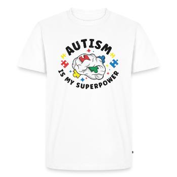 Sensibilisation à l’autisme Maladie autistique Poison autistique - T-shirt Premium bio Homme - blanc - Devant - Nico (187cm)