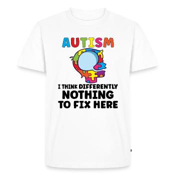 Sensibilisation à l’autisme Maladie autistique Poison autistique - T-shirt Premium bio Homme - blanc - Devant - Nico (187cm)