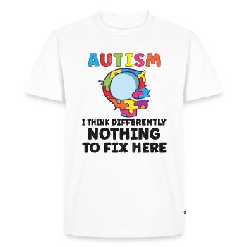Sensibilisation à l’autisme Maladie autistique Poison autistique - T-shirt Premium bio Homme - blanc - Devant - Nico (187cm)