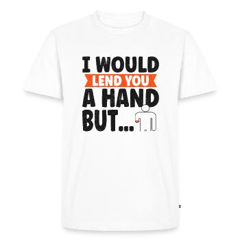 Amputation de l’amputation du bras de la main requise - T-shirt Premium bio Homme - blanc - Devant - Nico (187cm)