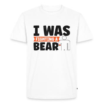 Amputation de l’amputation du bras de la main requise - T-shirt Premium bio Homme - blanc - Devant - Nico (187cm)