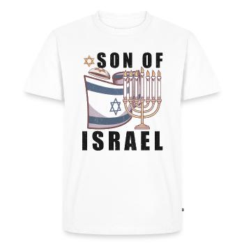 Juif israélite Héritage israélite Juif Israël Juif - T-shirt Premium bio Homme - blanc - Devant - Nico (187cm)