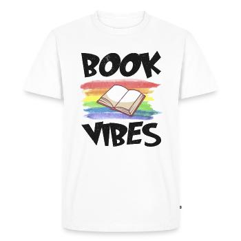 Book Reader Reading Literature Bookworm Gift Idea - Men's Premium Organic T-Shirt - white - Front - Nico (187cm)