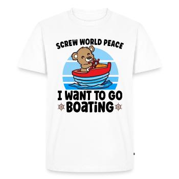 Voilier Voilier Bateau Kid Enfant Yacht Bateau - T-shirt Premium bio Homme - blanc - Devant - Nico (187cm)