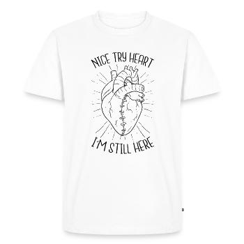 Heart Attack Surgery Open Heart Surgery - Men's Premium Organic T-Shirt - white - Front - Nico (187cm)