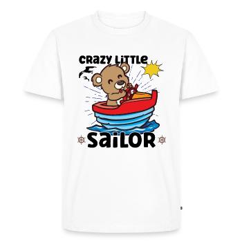 Voilier Voilier Bateau Kid Enfant Yacht Bateau - T-shirt Premium bio Homme - blanc - Devant - Nico (187cm)