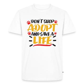 SAUVETAGE DE CHIEN DROITS DES ANIMAUX SAUVETAGE ADOPTION DE CHIENS DE SAUVETAGE - T-shirt Premium bio Homme - blanc - Devant - Nico (187cm)