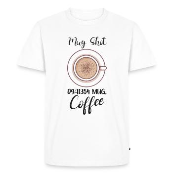 Amateur de café Molécule de caféine Java Latte Espresso - T-shirt Premium bio Homme - blanc - Devant - Nico (187cm)
