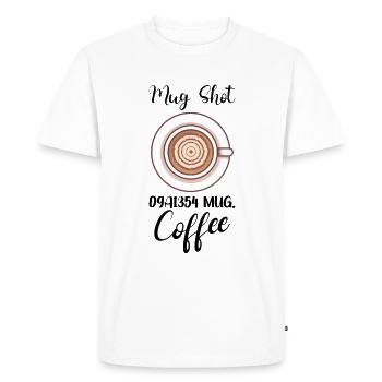 Coffee Lover Caffeine Molecule Java Latte Espresso - Men's Premium Organic T-Shirt - white - Front - Nico (187cm)