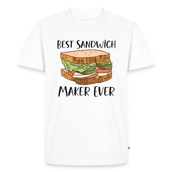 Sandwich Lover Pique-Nourriture Lover Petit déjeuner Cadeau - T-shirt Premium bio Homme - blanc - Devant - Nico (187cm)