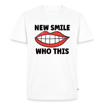 Bretelles Orthodontiste Bretelles sur la bouche - T-shirt Premium bio Homme - blanc - Devant - Nico (187cm)