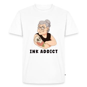 TATTOED GRAND-MÈRE TATOUEUR ARTISTE ENCRAGE TATOUAGES - T-shirt Premium bio Homme - blanc - Devant - Nico (187cm)