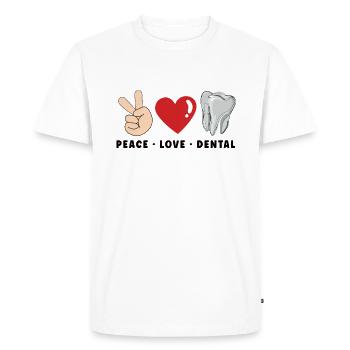 Idée cadeau d’hygiéniste dentaire dentiste: Amour interdit - T-shirt Premium bio Homme - blanc - Devant - Nico (187cm)