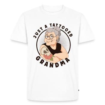 TATTOED GRANDMA TATARTISTE ENCRAGE TATOUAGES - T-shirt Premium bio Homme - blanc - Devant - Nico (187cm)