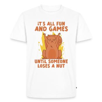 Funny Squirrel Fan Squirrel Lover Chipmunk Addict - Men's Premium Organic T-Shirt - white - Front - Nico (187cm)