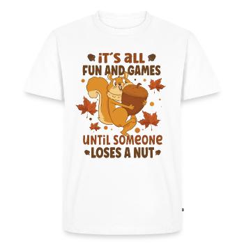 Funny Squirrel Fan Squirrel Lover Chipmunk Addict - Men's Premium Organic T-Shirt - white - Front - Nico (187cm)