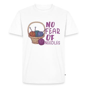 Machine à coudre Fun Couture Couture Fan de couture Hobby - T-shirt Premium bio Homme - blanc - Devant - Nico (187cm)