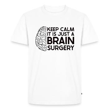 Blague sur la chirurgie cérébrale Cadeau de sensibilisation à la chirurgie cérébrale - T-shirt Premium bio Homme - blanc - Devant - Nico (187cm)
