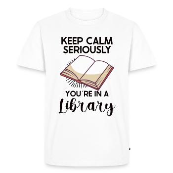 Lecteur de livres Lecture Littérature Amoureux de l’écriture - T-shirt Premium bio Homme - blanc - Devant - Nico (187cm)