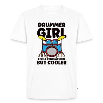 Drummer Drums Music Drum Set Drumming - Men's Premium Organic T-Shirt - white - Front - Nico (187cm)