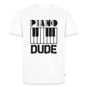 Pianiste Funny Piano Keyboard - T-shirt Premium bio Homme - blanc - Devant - Nico (187cm)