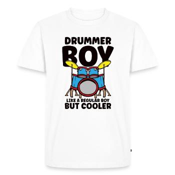 Drummer Drums Music Drum Set Drumming - Men's Premium Organic T-Shirt - white - Front - Nico (187cm)