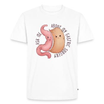 Gastrectomie à la manche Gastrectomie à la manche - T-shirt Premium bio Homme - blanc - Devant - Nico (187cm)