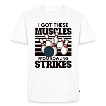 Funny Bowling Team Bowler Strike Gift Idea - Men's Premium Organic T-Shirt - white - Front - Nico (187cm)