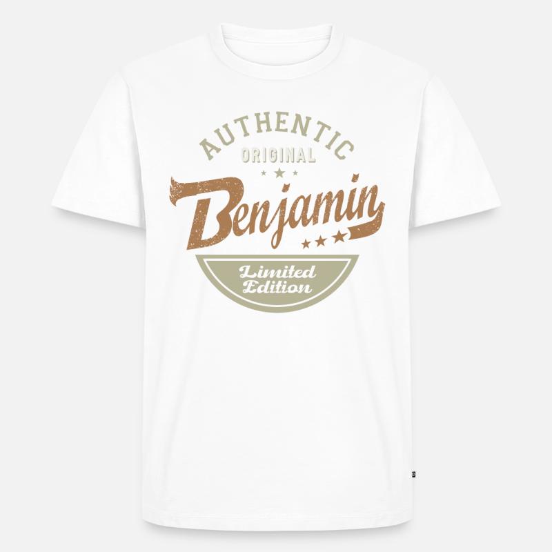 Benjamin personalized gift name benjamin - Men's Premium Organic T-Shirt - white