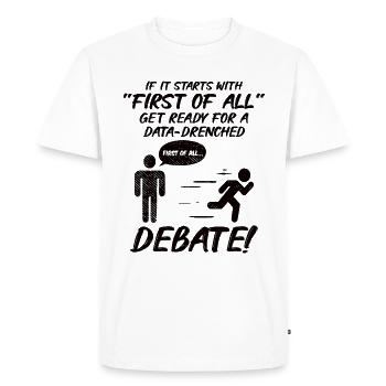 Débat de discours de débat orateur idée de cadeau - T-shirt Premium bio Homme - blanc - Devant - Nico (187cm)