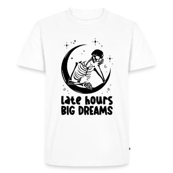 Mème noctambule qui reste tard dans la nuit - T-shirt Premium bio Homme - blanc - Devant - Nico (187cm)