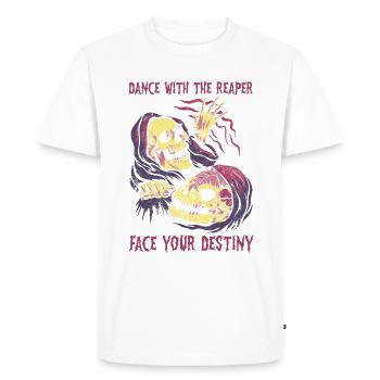 Funny Grim Reaper Lover Halloween Horror - Men's Premium Organic T-Shirt - white - Front - Nico (187cm)