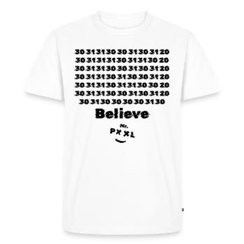M. Pool CROYEZ - T-shirt Premium bio Homme - blanc - Devant - Nico (187cm)