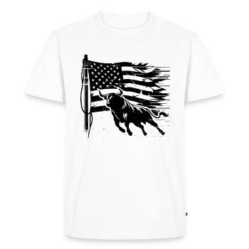 Rodéo Taureau Équitation Bétail Exposition Fermier Bovins - T-shirt Premium bio Homme - blanc - Devant - Nico (187cm)