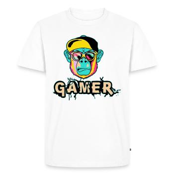 Gamer, Jeux, Jeux - T-shirt Premium bio Homme - blanc - Devant - Nico (187cm)