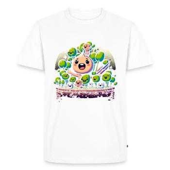 l’agriculture végétalienne, la culture de germes et - T-shirt Premium bio Homme - blanc - Devant - Nico (187cm)