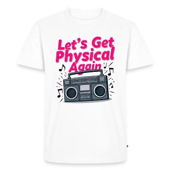 80s Fitness Enthusiast Retro Workout And - Men's Premium Organic T-Shirt - white - Front - Nico (187cm)