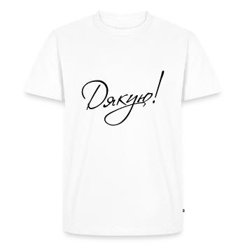 Ukraine Дякую Ukrainians Thank you Ukrainian - Men's Premium Organic T-Shirt - white - Front - Nico (187cm)
