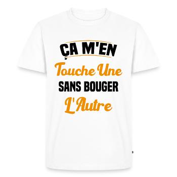 Ça M'en Touche Une Sans Bouger L'autre - T-shirt Premium bio Homme - blanc - Devant - Nico (187cm)