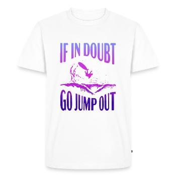 Wave Jump Surf Shirt Design - Men's Premium Organic T-Shirt - white - Front - Nico (187cm)