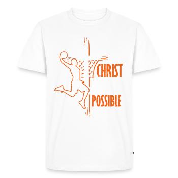 Basketball chrétien Jésus-Christ Basketball - T-shirt Premium bio Homme - blanc - Devant - Nico (187cm)